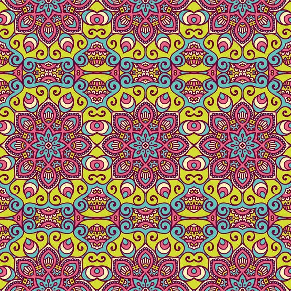 Ethnique floral motif sans couture — Image vectorielle