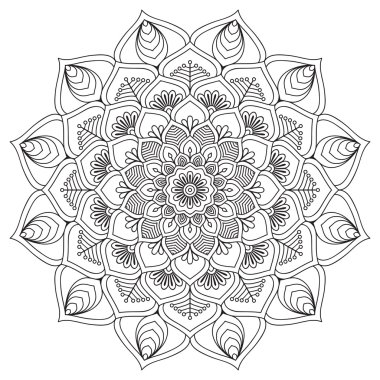 Mandala ile süslenmiş güzel bir kart