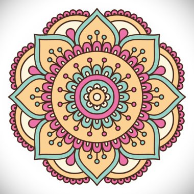 Mandala ile süslenmiş güzel bir kart