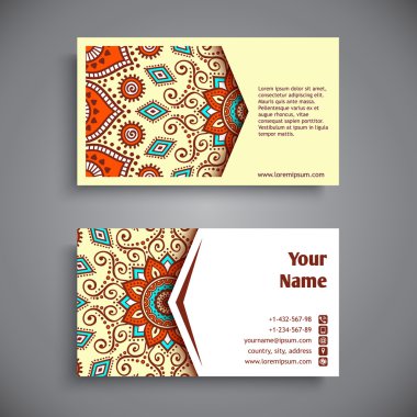 Mandala ile süslenmiş güzel bir kart