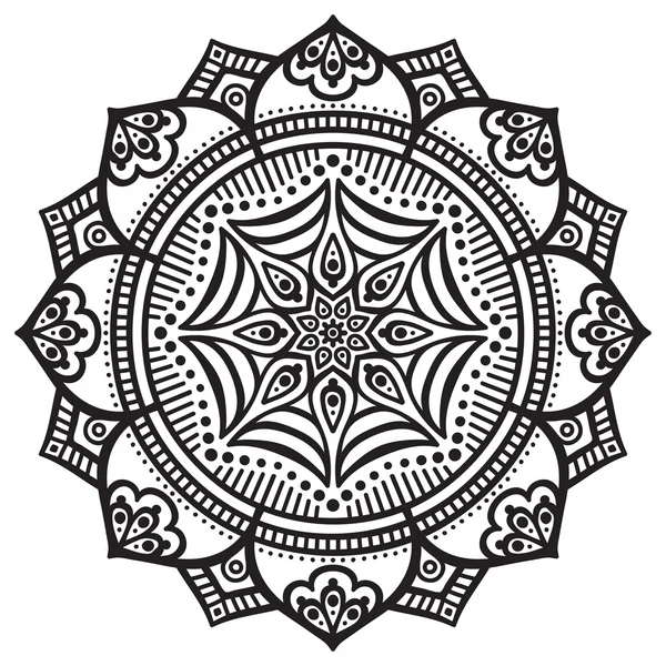 Ornamento bella carta con mandala — Vettoriale Stock