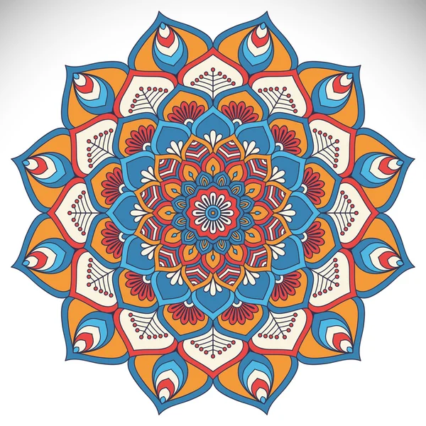 Ornamento bella carta con mandala — Vettoriale Stock