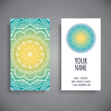 Kartvizit. Vintage dekor elementleri.