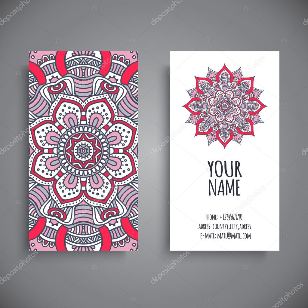 Business card. Vintage decorative elements.