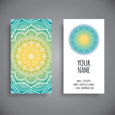 Kartvizit. Vintage dekor elementleri.