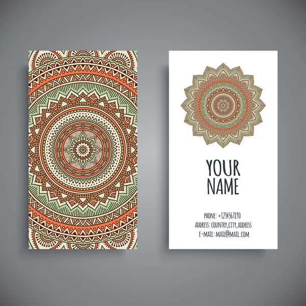 Business card. Vintage decorative elements. — Stock Vector