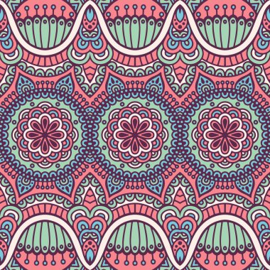 etnik çiçek seamless modeli