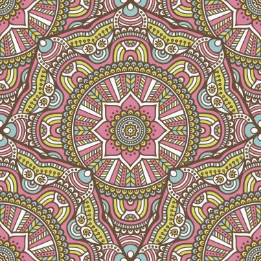 etnik çiçek seamless modeli