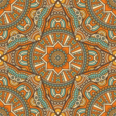 etnik çiçek seamless modeli