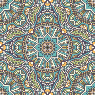 etnik çiçek seamless modeli