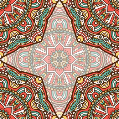 etnik çiçek seamless modeli