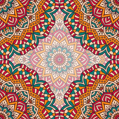 etnik çiçek seamless modeli