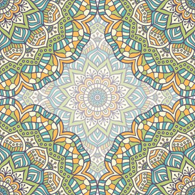 etnik çiçek seamless modeli