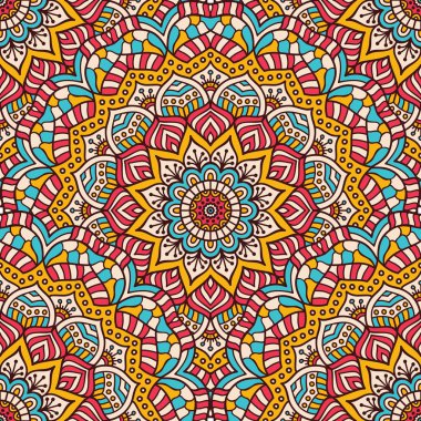 etnik çiçek seamless modeli