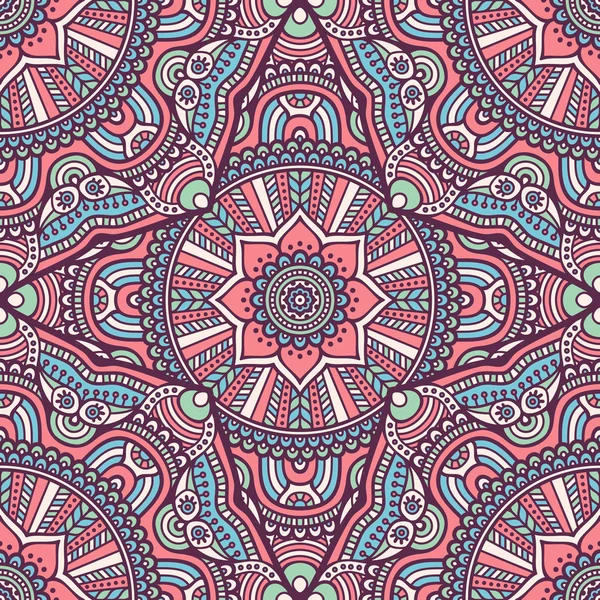 Ethnic floral seamless pattern — Stock Vector