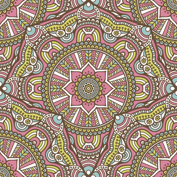 Ethnic floral seamless pattern — Stock Vector