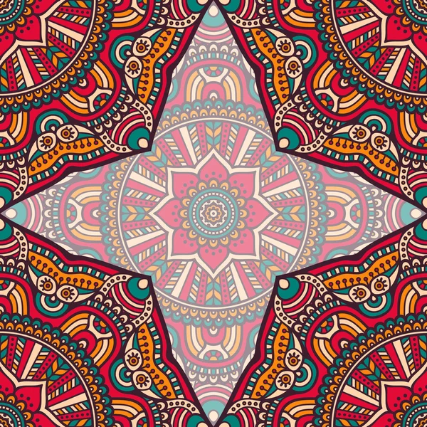 Ethnique floral motif sans couture — Image vectorielle