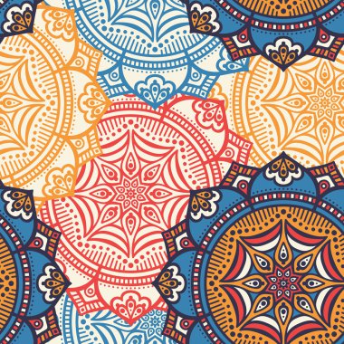 etnik çiçek seamless modeli