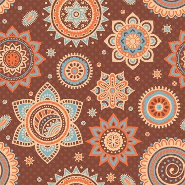 etnik çiçek seamless modeli