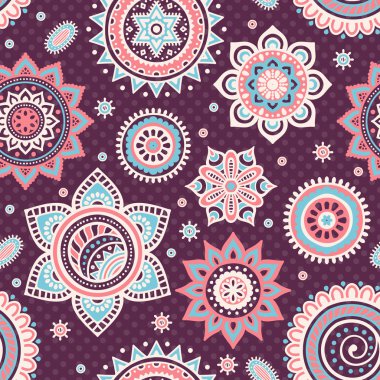 etnik çiçek seamless modeli