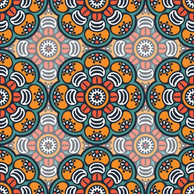 etnik çiçek seamless modeli