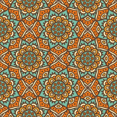 etnik çiçek seamless modeli