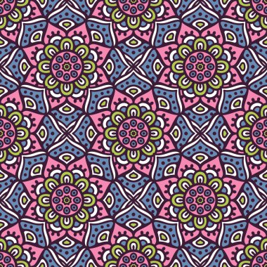 etnik çiçek seamless modeli