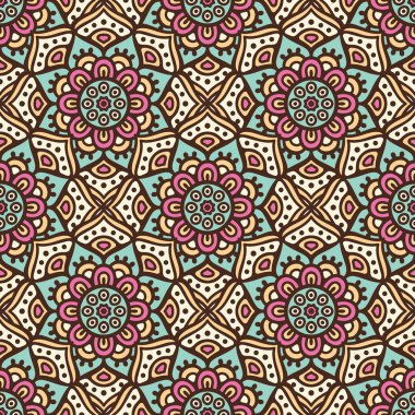 etnik çiçek seamless modeli