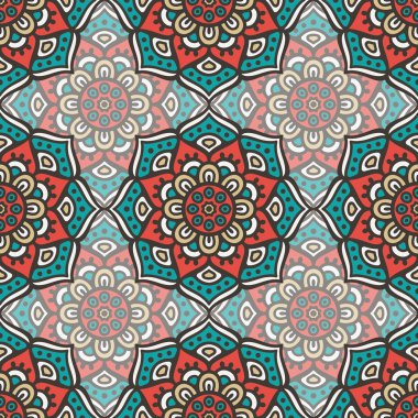 etnik çiçek seamless modeli