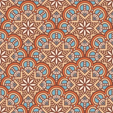 etnik çiçek seamless modeli