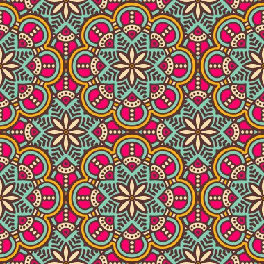 etnik çiçek seamless modeli