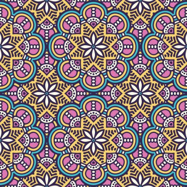 etnik çiçek seamless modeli