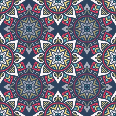 etnik çiçek seamless modeli