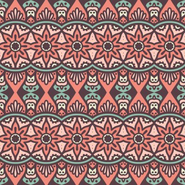 etnik çiçek seamless modeli