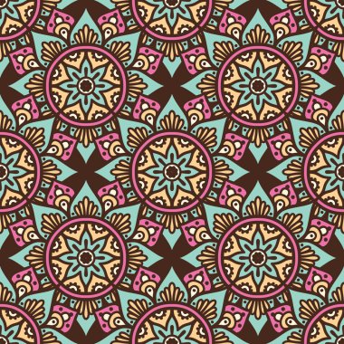 etnik çiçek seamless modeli