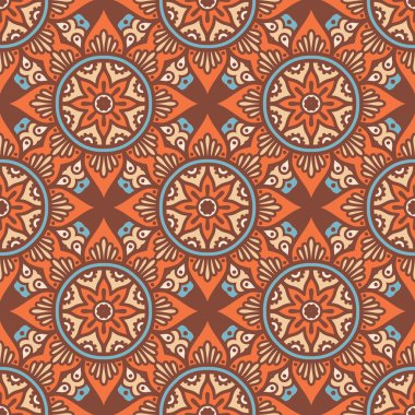 etnik çiçek seamless modeli