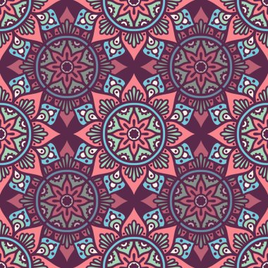 etnik çiçek seamless modeli