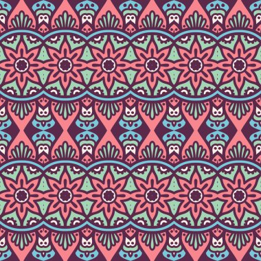 etnik çiçek seamless modeli