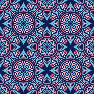 etnik çiçek seamless modeli