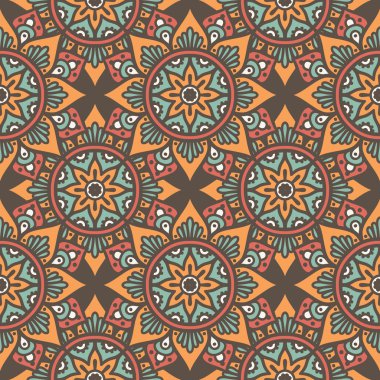 etnik çiçek seamless modeli