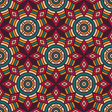 etnik çiçek seamless modeli