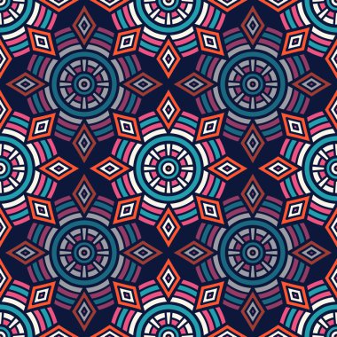 etnik çiçek seamless modeli