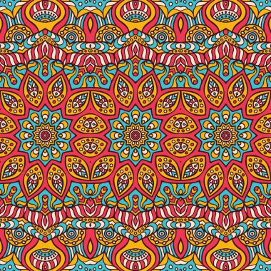 etnik çiçek seamless modeli