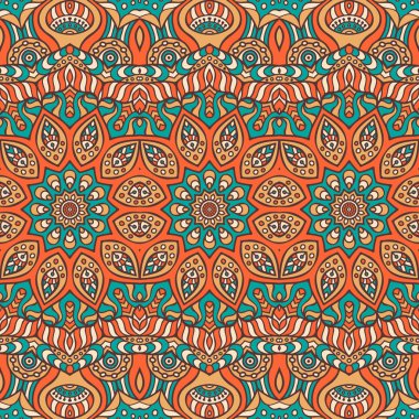 etnik çiçek seamless modeli