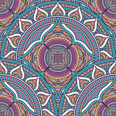 etnik çiçek seamless modeli