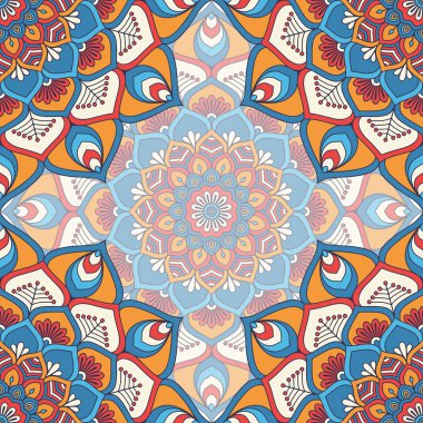 etnik çiçek seamless modeli