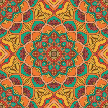 etnik çiçek seamless modeli