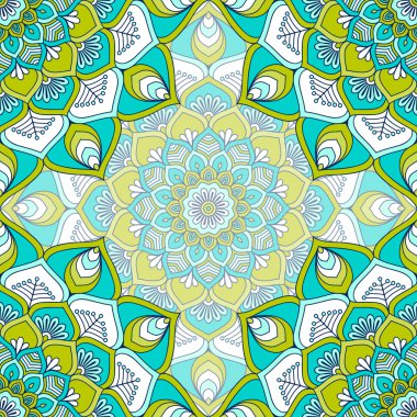 etnik çiçek seamless modeli