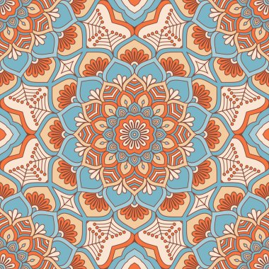 etnik çiçek seamless modeli