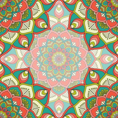 etnik çiçek seamless modeli